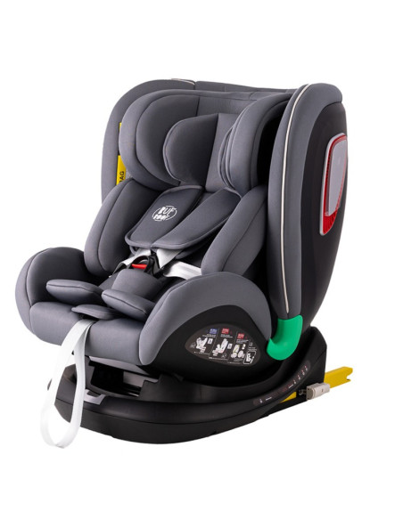 906Platinum_SimpleGrey,Scaun auto Platinum Deluxe i-Size Buf Boof cu isofix rotativ 360 grade Top Tether SIPS 40-150 cm 0-36 kg 
