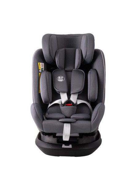 906Platinum_SimpleGrey,Scaun auto Platinum Deluxe i-Size Buf Boof cu isofix rotativ 360 grade Top Tether SIPS 40-150 cm 0-36 kg 