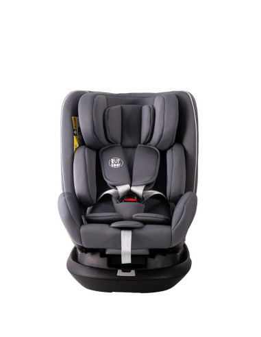906Platinum_SimpleGrey,Scaun auto Platinum Deluxe i-Size Buf Boof cu isofix rotativ 360 grade Top Tether SIPS 40-150 cm 0-36 kg 