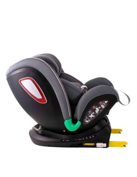 906Platinum_SimpleGrey,Scaun auto Platinum Deluxe i-Size Buf Boof cu isofix rotativ 360 grade Top Tether SIPS 40-150 cm 0-36 kg 