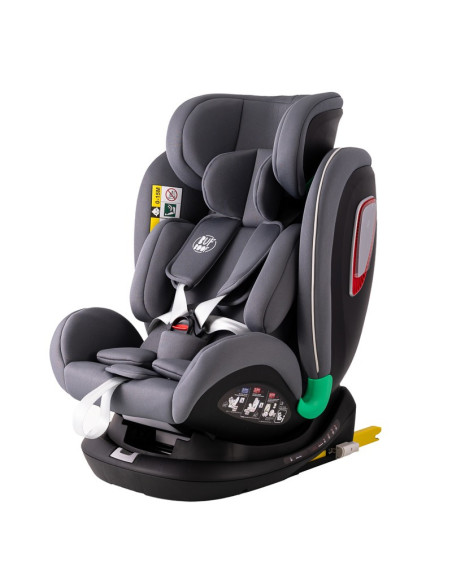 906Platinum_SimpleGrey,Scaun auto Platinum Deluxe i-Size Buf Boof cu isofix rotativ 360 grade Top Tether SIPS 40-150 cm 0-36 kg 