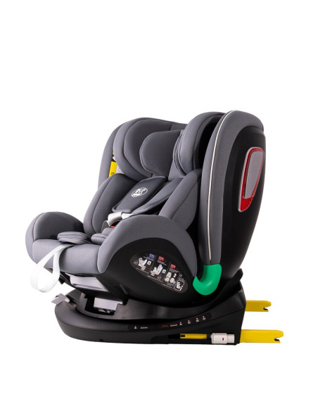 906Platinum_SimpleGrey,Scaun auto Platinum Deluxe i-Size Buf Boof cu isofix rotativ 360 grade Top Tether SIPS 40-150 cm 0-36 kg 