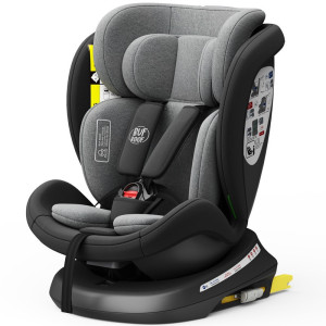 iSizeTWT_Black,Scaun Auto TWT Plus DELUXE BUF BOOF iSIZE Black cu Isofix rotativ 360 grade 40-150 cm