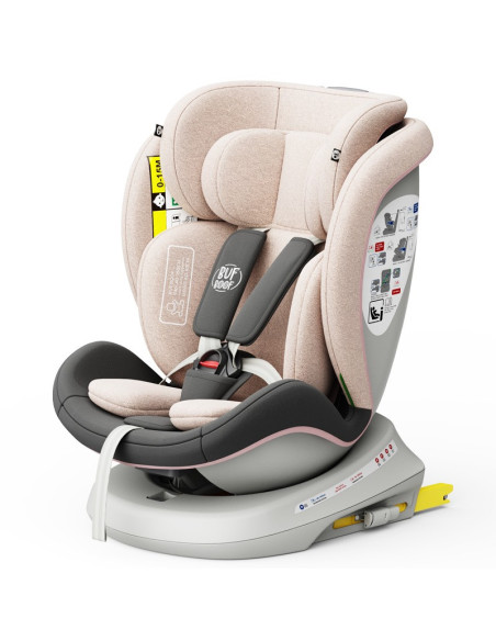 isizeTWT_LightPink,Scaun auto TWT Plus iSize Buf Boof LightPink cu isofix Rotativ 360 grade Pozitie Somn Top Tether 0-36 kg 40-1