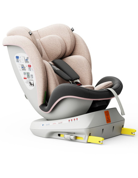 isizeTWT_LightPink,Scaun auto TWT Plus iSize Buf Boof LightPink cu isofix Rotativ 360 grade Pozitie Somn Top Tether 0-36 kg 40-1