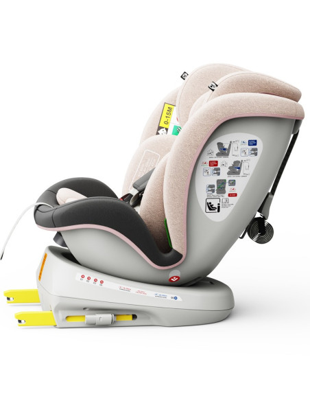isizeTWT_LightPink,Scaun auto TWT Plus iSize Buf Boof LightPink cu isofix Rotativ 360 grade Pozitie Somn Top Tether 0-36 kg 40-1