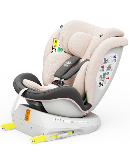 isizeTWT_LightPink,Scaun auto TWT Plus iSize Buf Boof LightPink cu isofix Rotativ 360 grade Pozitie Somn Top Tether 0-36 kg 40-1
