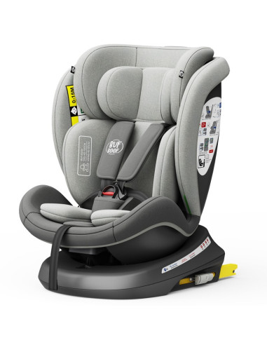 iSizeTWT_DuoGrey,Scaun Auto TWT Plus DELUXE BUF BOOF iSIZE DuoGrey cu Isofix rotativ 360 grade 40-150 cm