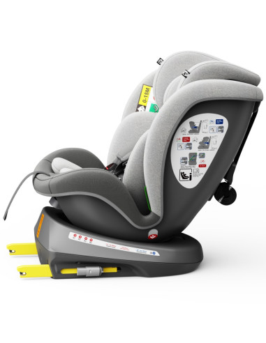 iSizeTWT_DuoGrey,Scaun Auto TWT Plus DELUXE BUF BOOF iSIZE DuoGrey cu Isofix rotativ 360 grade 40-150 cm