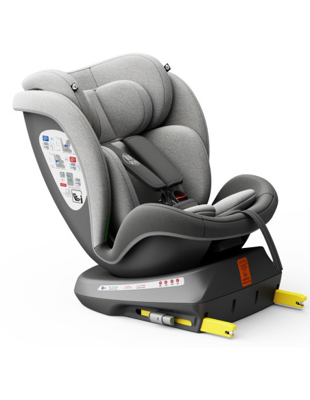 iSizeTWT_DuoGrey,Scaun Auto TWT Plus DELUXE BUF BOOF iSIZE DuoGrey cu Isofix rotativ 360 grade 40-150 cm