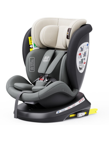 iSizeTWT_MandaraGrey,Scaun Auto TWT Plus DELUXE BUF BOOF iSIZE MandaraGrey cu Isofix rotativ 360 grade 40-150 cm