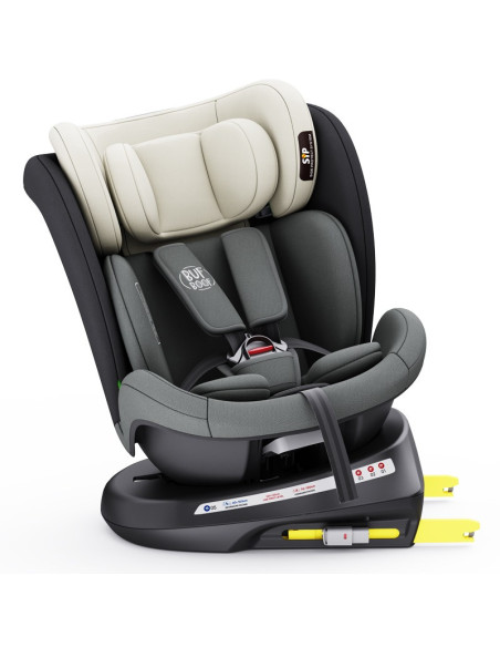 iSizeTWT_MandaraGrey,Scaun Auto TWT Plus DELUXE BUF BOOF iSIZE MandaraGrey cu Isofix rotativ 360 grade 40-150 cm