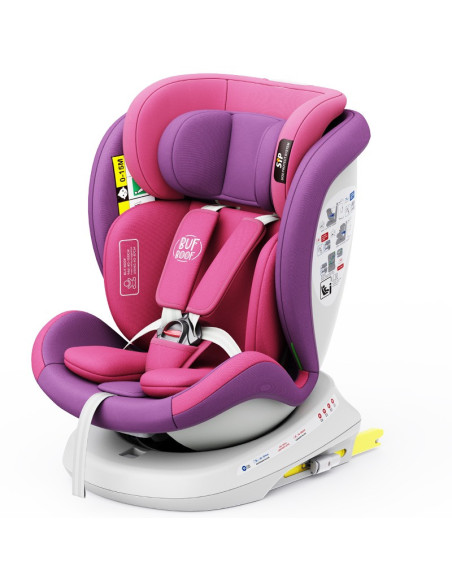 isizeTWT_UnicornPink,Scaun Auto TWT Plus DELUXE BUF BOOF iSIZE UnicornPink cu Isofix rotativ 360 grade 40-150 cm