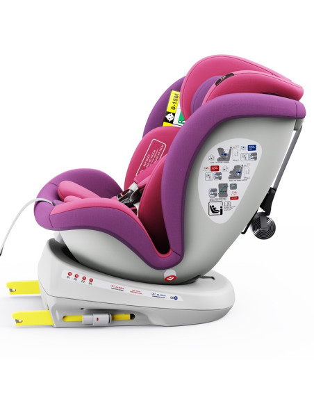 isizeTWT_UnicornPink,Scaun Auto TWT Plus DELUXE BUF BOOF iSIZE UnicornPink cu Isofix rotativ 360 grade 40-150 cm
