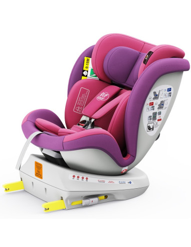 isizeTWT_UnicornPink,Scaun Auto TWT Plus DELUXE BUF BOOF iSIZE UnicornPink cu Isofix rotativ 360 grade 40-150 cm