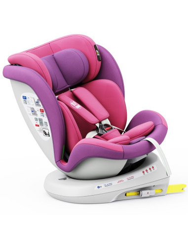 isizeTWT_UnicornPink,Scaun Auto TWT Plus DELUXE BUF BOOF iSIZE UnicornPink cu Isofix rotativ 360 grade 40-150 cm