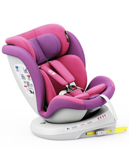 isizeTWT_UnicornPink,Scaun Auto TWT Plus DELUXE BUF BOOF iSIZE UnicornPink cu Isofix rotativ 360 grade 40-150 cm
