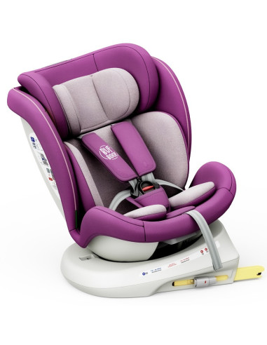 iSizeTWT_Purple,Scaun Auto TWT Plus DELUXE BUF BOOF iSIZE Purple cu Isofix rotativ 360 grade 40-150 cm