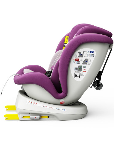 iSizeTWT_Purple,Scaun Auto TWT Plus DELUXE BUF BOOF iSIZE Purple cu Isofix rotativ 360 grade 40-150 cm