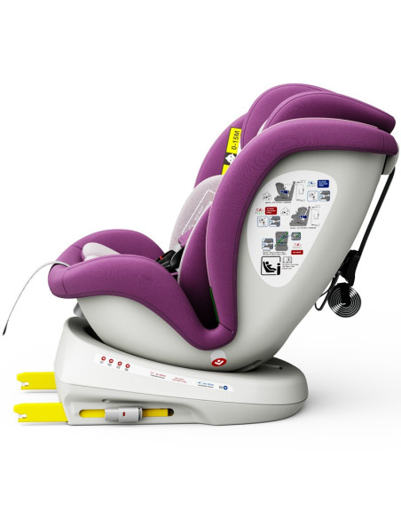 iSizeTWT_Purple,Scaun Auto TWT Plus DELUXE BUF BOOF iSIZE Purple cu Isofix rotativ 360 grade 40-150 cm