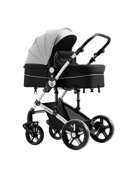 A1-White,Carucior 2 in 1 reversibil A1 Deluxe BUF BOOF Black and White 0 36 luni