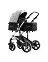 A1-White,Carucior 2 in 1 reversibil A1 Deluxe BUF BOOF Black and White 0 36 luni