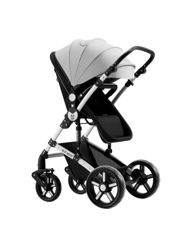 A1-White,Carucior 2 in 1 reversibil A1 Deluxe BUF BOOF Black and White 0 36 luni