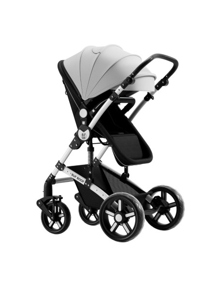 A1-White,Carucior 2 in 1 reversibil A1 Deluxe BUF BOOF Black and White 0 36 luni