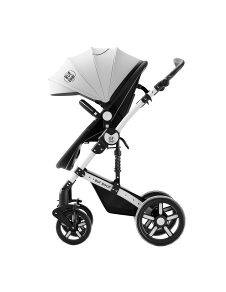 A1-White,Carucior 2 in 1 reversibil A1 Deluxe BUF BOOF Black and White 0 36 luni