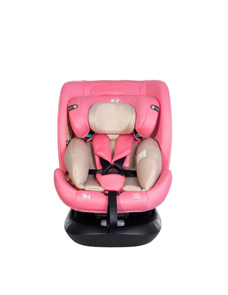 Saphir_UnicornPink,Scaun Auto Saphir DELUXE BUF BOOF iSIZE UnicornPink cu Isofix pozitie somn 165 grade rotativ 360 grade 40-150