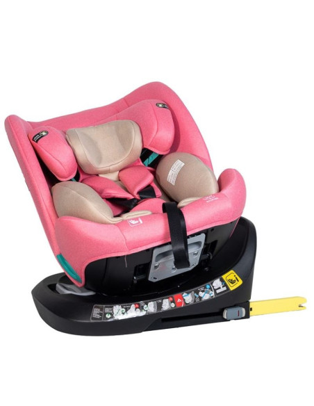 Saphir_UnicornPink,Scaun Auto Saphir DELUXE BUF BOOF iSIZE UnicornPink cu Isofix pozitie somn 165 grade rotativ 360 grade 40-150