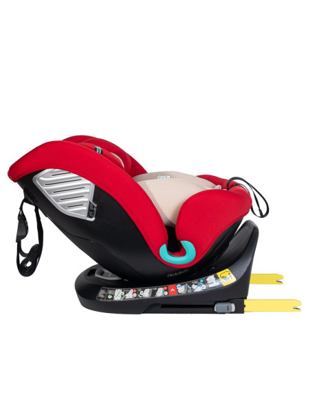Saphir_Red,Scaun Auto Saphir DELUXE BUF BOOF iSIZE Red cu Isofix pozitie somn 165 grade rotativ 360 grade 40-150 cm