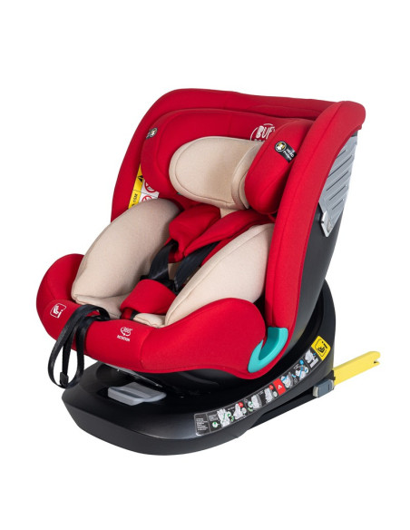 Saphir_Red,Scaun Auto Saphir DELUXE BUF BOOF iSIZE Red cu Isofix pozitie somn 165 grade rotativ 360 grade 40-150 cm