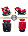 Saphir_Red,Scaun Auto Saphir DELUXE BUF BOOF iSIZE Red cu Isofix pozitie somn 165 grade rotativ 360 grade 40-150 cm