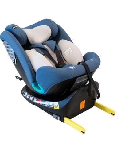 Saphir_Blue,Scaun Auto Saphir DELUXE BUF BOOF iSIZE Blue cu Isofix pozitie somn 165 grade rotativ 360 grade 40-150 cm