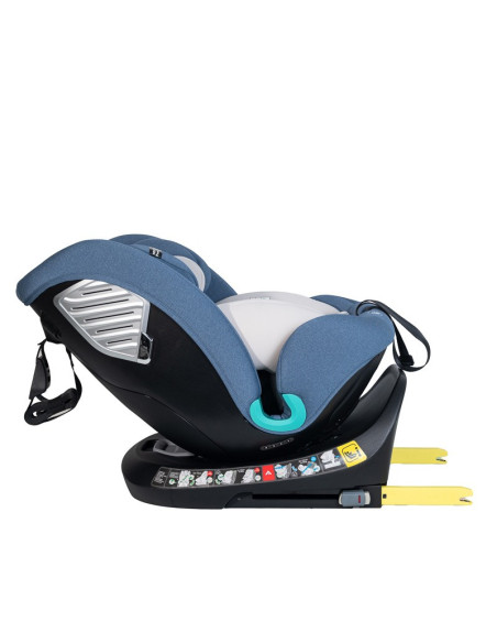 Saphir_Blue,Scaun Auto Saphir DELUXE BUF BOOF iSIZE Blue cu Isofix pozitie somn 165 grade rotativ 360 grade 40-150 cm