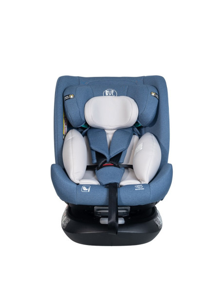 Saphir_Blue,Scaun Auto Saphir DELUXE BUF BOOF iSIZE Blue cu Isofix pozitie somn 165 grade rotativ 360 grade 40-150 cm