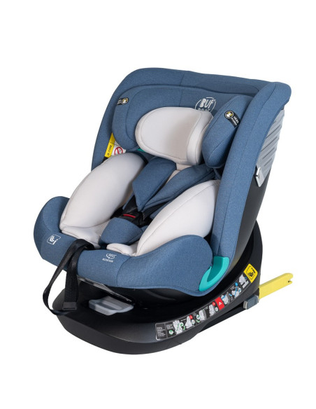 Saphir_Blue,Scaun Auto Saphir DELUXE BUF BOOF iSIZE Blue cu Isofix pozitie somn 165 grade rotativ 360 grade 40-150 cm