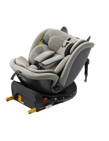 B.Joy_LightGreyCAT,Scaun Auto B-Joy DELUXE BUF BOOF iSIZE LightGreyCAT cu Isofix pozitie somn 155 grade rotativ 360 grade 40-150