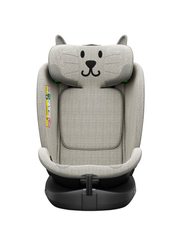 B.Joy_LightGreyCAT,Scaun Auto B-Joy DELUXE BUF BOOF iSIZE LightGreyCAT cu Isofix pozitie somn 155 grade rotativ 360 grade 40-150