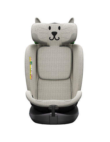 B.Joy_LightGreyCAT,Scaun Auto B-Joy DELUXE BUF BOOF iSIZE LightGreyCAT cu Isofix pozitie somn 155 grade rotativ 360 grade 40-150