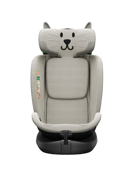 B.Joy_LightGreyCAT,Scaun Auto B-Joy DELUXE BUF BOOF iSIZE LightGreyCAT cu Isofix pozitie somn 155 grade rotativ 360 grade 40-150