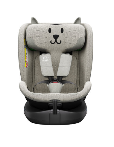 B.Joy_LightGreyCAT,Scaun Auto B-Joy DELUXE BUF BOOF iSIZE LightGreyCAT cu Isofix pozitie somn 155 grade rotativ 360 grade 40-150