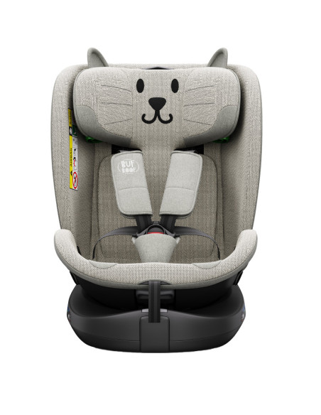 B.Joy_LightGreyCAT,Scaun Auto B-Joy DELUXE BUF BOOF iSIZE LightGreyCAT cu Isofix pozitie somn 155 grade rotativ 360 grade 40-150