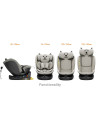 B.Joy_LightGreyCAT,Scaun Auto B-Joy DELUXE BUF BOOF iSIZE LightGreyCAT cu Isofix pozitie somn 155 grade rotativ 360 grade 40-150