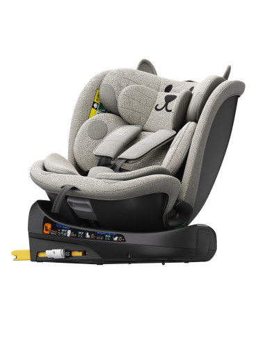 B.Joy_LightGreyCAT,Scaun Auto B-Joy DELUXE BUF BOOF iSIZE LightGreyCAT cu Isofix pozitie somn 155 grade rotativ 360 grade 40-150