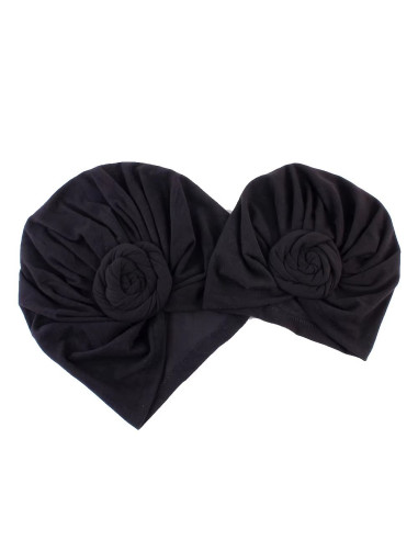 UP-drl_set2turbN,Set turbane mama-copil cu pampoane, negru
