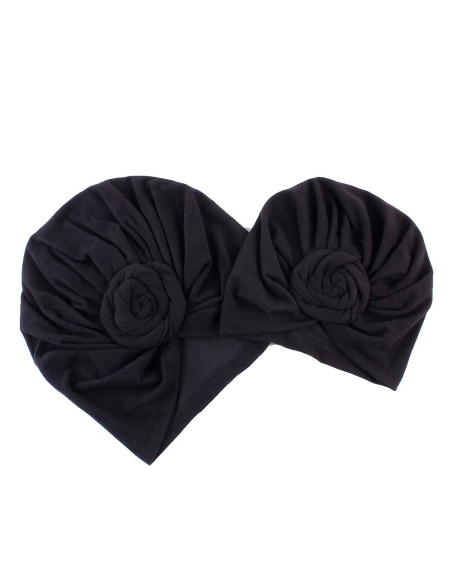 UP-drl_set2turbN,Set turbane mama-copil cu pampoane, negru