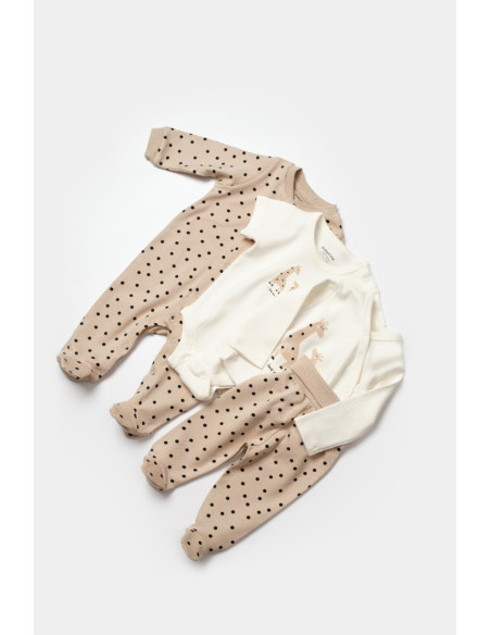 UP-BC-CSY5112,Set de 10 piese pentru nou nascut, 100% bumbac organic, Giraffe, BabyCosy
