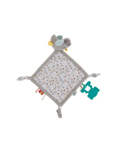 UP-bj_8581,Jucarie dentitie cu paturica pathwork Bird, BabyJem, gri